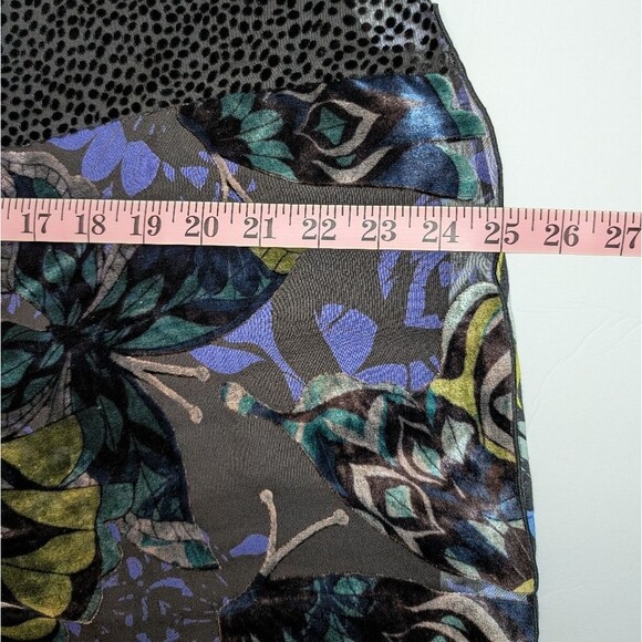 Hale Bob Velvet Burnout Top Black Blue Small - Picture 12 of 13